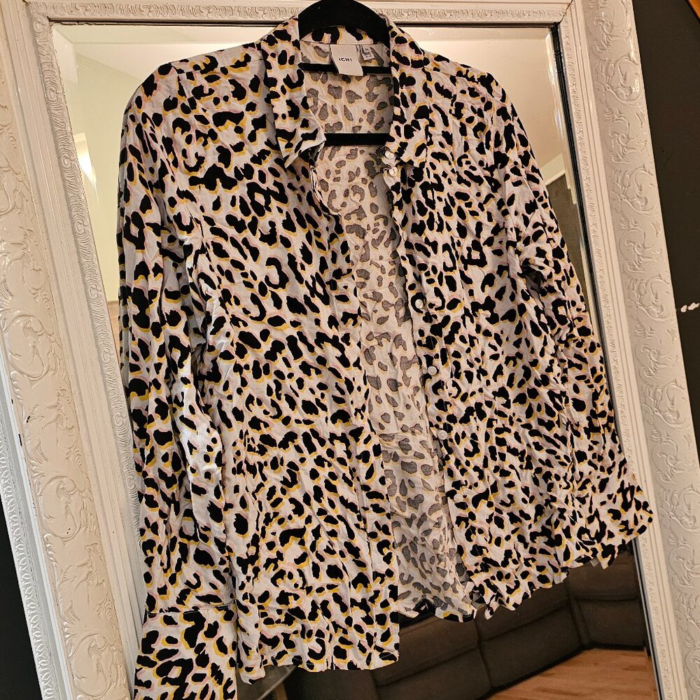 Blouse ICHI – Size 34 (XS/S) – Leopard Print